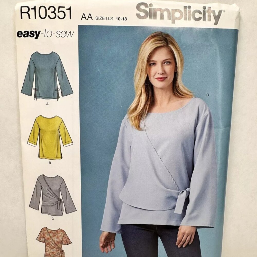 Simplicity 8986 / R10351 Draped Blouse ~ Misses Sz 10-18 - Sewing Pattern
